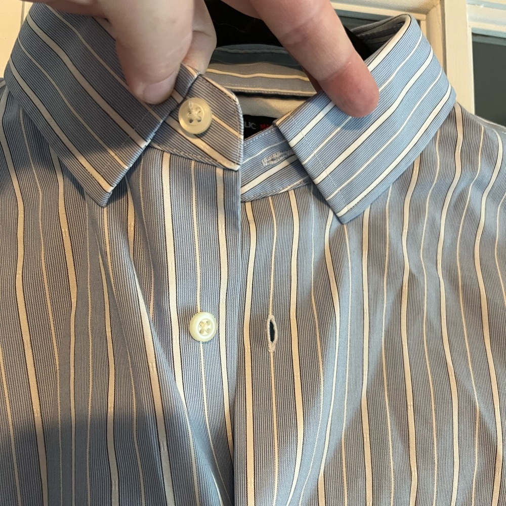 Banana republic, blue striped button down shirt - Picture 3 of 7